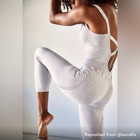 Free People Movement Good Karma Onesie in Ice Grey - Picture 2 of 6